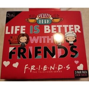 Friends TV Show Central Perk Socks 3 Pair Pack Crew Socks Women's‎ 4-10